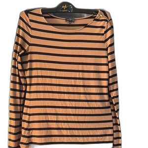 The Limited Tan Fitted Long Sleeve T-shirt size S